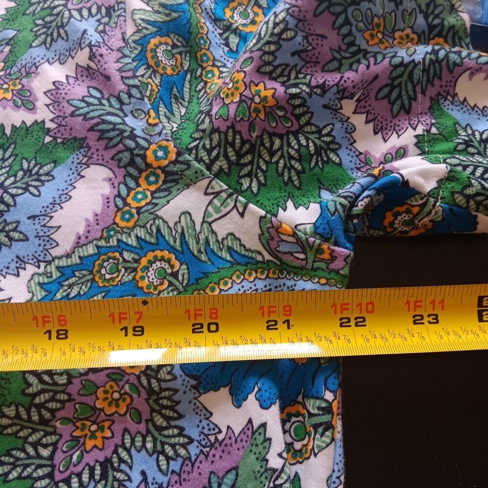Vera Bradley cotton button-down night dress flowers + feathers cool beach summer - Picture 8 of 9